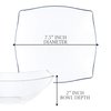 PLASTICPRO Disposable 32 ounce Square Serving Bowls, Party Snack or Salad Bowl, Medium, Plastic Crystal Clear Pack of 4