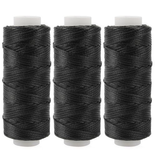 Ryalan Waxed Thread 96 Yards Hand Sewing Kit Set 210D Flat Sewing Waxed Thread with 7 Pcs Leather Repair Needles for Home Upholstery Carpet Leather Canvas Repair and Sewing