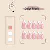 ArtiClaws Press On Nails Medium Almond Nude Pink French Tip 24 Pcs Nails Press ons Acrylic Glossy Artificial Nails Prep Kit