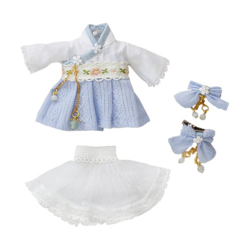 niannyyhouse Ancient Style Hanfu Doll Dress up Chest-Length Skirt 1/12 BJD OB11 4.3 inches (11 cm) Doll Action Figures Clothing Accessories (Blue)
