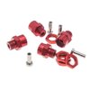 GTHELE 12mm to 17mm Wheel Hex Hub Adapter Extension Conversion for 1/10 RC Car and Upgrade 1/8 Tires Red