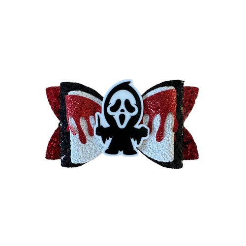 Halloween Scary Movie Glitter Spooky Hair Bow by Inspired Bows