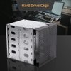 Hard Drive Cage,Galvanized Steel Plate + ABS Plastic Cage Hard Drive Tray Rack with Fan Space,Adapter Rack Bracket for Computer SATA 5.25in to 5X 3.5