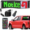 SanLank Led Sign, Bluetooth App Programmable Led Car Sign, USB 5V Scrolling Message Led Matrix Panel, Custom Digital Display Board for Shop Advertising