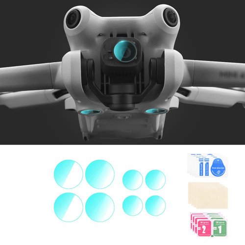 CAPART Camera Lens + Sensor Protector for DJI Mini 4 Pro Dorne, Tempered Glass Lens Film Anti-scratch Protection (2-Pack)
