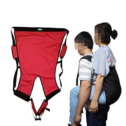 Double Layer Patient Lift Sling Carrier One-Person Transferring Belt for Carrying Up and Down Stairs to Bed,Wheelchair,Chair,Car,Vehicle for Elderly,Handicapped,Disabled,Bedridden (Red, Small)
