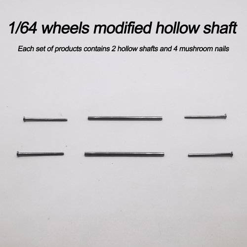 20 Set 1/64 Scale Wheels Modified Hollow Shaft & Mushroom Nails Suitable for 1 64 Scale Diecast Cars DIY Tires (Each Set Contains 2 Hollow Shafts and 4 Mushroom Nails) (0.7in/18mm)