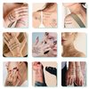 Waterproof Temporary Tattoo - 90 Sheets Realistic Fake Tattoos, 52 sheets Inspirational Words Tattoo stickers, 38sheets Wild Flower Floral Rose Sunflower Bouquet Body Stickers for Adult Women Men Kids