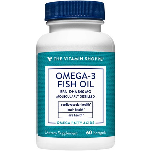 The Vitamin Shoppe Omega 3 Fish Oil 1100mg, EPA 600mg &amp; DHA 240mg, Purity Assured, Molecularly Di...