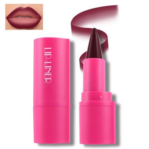 HOSAILY 2 in 1 Gradient Lip Liner Pencil, Matte Nude Lip Liner Plumping Creamy Lipstick, High Pigmented Easy-to-Use Long Lasting Crayon Contour Lipliner Lip Combo Makeup Pen #08