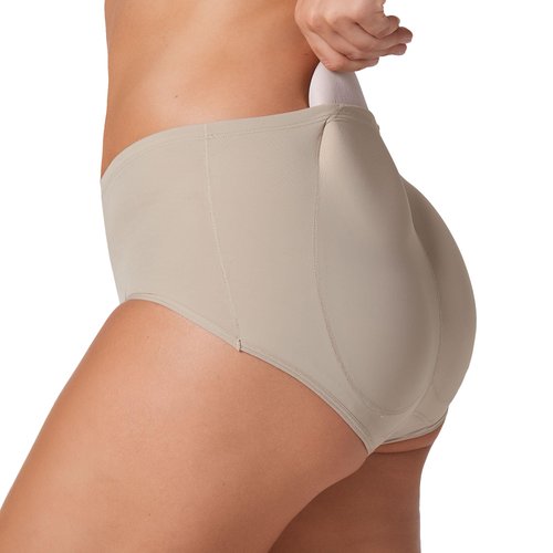 Leonisa Womens Seamless Tummy Control Rear Lifting Panty Shaper,Beige,Medium
