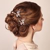Oriamour Hair Side Combs With 2 Set Hair Pins Bridal Hair Accessories Wedding Headpiece Set (Gold)