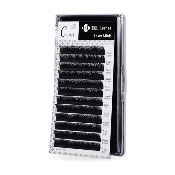 BL Lashes Eyelash Extensions, Laser Mink Classic Synthetic Lashes, 0.15 Thickness, D Curl 9mm, Natural Semi Permanent Eyelashes, Longer-lasting Eyelash Extension Supplies (D Curl 9mm)
