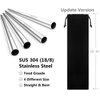 Reusable Stainless Steel Drinking Straws, 20 Pcs 4 Size - 6.3'' 7.1'' 8.5'' 10.5'', BPA Free Long Short Smoothie Drinking Curved Bent Straws with 2 Brushes and Carry Bag, Fit for 10/20/30 oz Tumblers