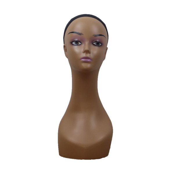 KimRuima Fashion Mannequin Head for Hairdressing, Makeup, Wig Display and Cosmetology Training JRM008 (Light Brown)