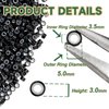 BUPPLER Silicone Lined Micro Ring Beads for Hair Extensions Wig 500PCS 5mm Micro Rings Links Tool