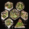 KERWELLSI Sharp Edge Resin DND Dice Set, Dungeons and Dragons Dice with Gift Box, Natural Mountain Forest D&D Dice, 7 Piece Role Playing Dice, RPG Polyhedral Dice, D and D Dice D20 D12 D10 D8 D6 D4