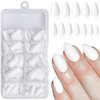 LoveOurHome 240pc Almond Press on Nails Short Fake Nails White Glue on Nails Short Almond Nails Press ons Acrylic Nail Full Cover Artificial Fingernail XS Stiletto False Nail with Adhesive Tabs