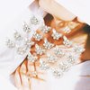 Ahoney 20PCS Butterfly Hair Clips Mini Clips for Hair Rhinestone Cute Hair Pins Decorations Hair Clips for Wedding Hair Barrettes Hair Accessories for Girls Women (White)
