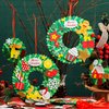 TINYFUTURE 15 Sets DIY Christmas Foam Wreath Crafts Kits Decorations Self Adhesive Xmas Sticker Santa Holly Leaf for Kids Party Favors Fun Classroom Home Activities