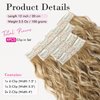 REECHO Clip in Hair Extensions, 4PCS Hair Extensions 12" Short Curly Wavy Blonde hair extensions Invisible Lace Weft Natural Soft Hairpieces for Women – Golden Blonde with Highlights