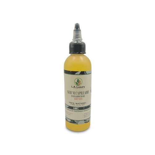 L.A. Luxury Organic Rosemary & Castor Hair Oil with Biotin, Almond, Aloes, Fenugreek - Scalp Strength, Nourishment, Healthy Growth, Reduces Split Ends - 4.0 oz