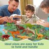 OuMuaMua Dinosaur Toys for Kids 3-5, Plastic Dinosaur Figures Set with Activity Play Mat Dinosaur Eggs Storage Box, Toy Dinosaurs for Boys Girls Dinosaur Party Favors Supplies, 5-7 Inch