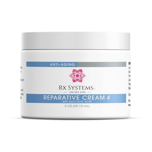 Rx Systems PF Reparative Cream 4, 20% Glycolic Acid Cream, Firming glycolic acid cream for Face, Neck, and Chest. Anti Aging Face Cream for Women and Men.
