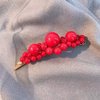 Numblartd 2Pcs Handmade Red Artificial Pearl Gold BB Hairpin Barrettes Hair Clips Pins for Wedding Bridal Bridesmaid - Sweet Fashion Alloy Side Clamp Hair Accessories for Women