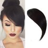 Dsoar Side Bangs Clip in Real Human Hair Bang Natural Clip on Straight Fringe Hair Extensions(Natural Black Color)