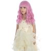 PATTNIUM Light Pink Wig Kids Short Wavy Wig Pink Wig with Bangs Girls Pink Wig Synthetic Wig Cosplay Costume Wig (Light Pink)