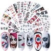 XIELIME 24 Sheets Halloween Nail Stickers Day of The Dead Water Transfer Nail Decals Skull Ghost Eye Hulk Clown Witch DIY Nail Art Stickers Halloween Party Supply Fingernails Toenails Decoration
