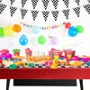 3pcs Race Car Tablecloth, Car Theme Birthday Decorations Supplies, Plastic Road Tablecloth, Rectangular Racetrack Tablecloth, Checkered Racetrack Table Runner TableCovers for Kids, 54 x 108 Inch