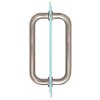 Dynasty Hardware 8" Back to Back Tubular Shower Door Pull for Frameless Shower Doors, Satin Nickel, with Trim Washers