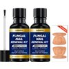 Toenail Fungus Treatment Extra Strength: 25% Undecylenic Acid & Tea Tree Oil - Repairs Yellow Thick Brittle Toe and Fingernails - 2 Bottles with 14 Patches