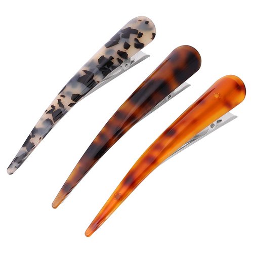 Beaupretty Acrylic Hair Clips, 3pcs Alligator Hair Clips for Hairdressing, Hair Styling, Non Slip Hair Clips for Women Girls, Matching colors 1