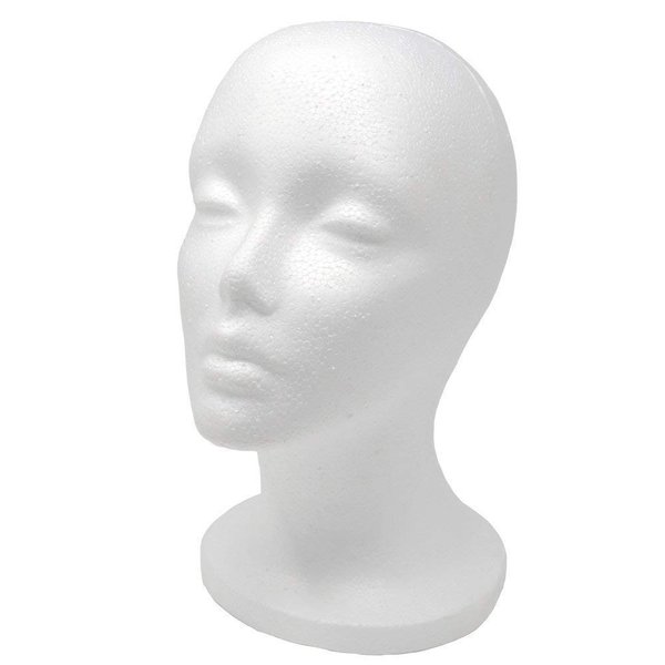 A1 Pacific Female Styrofoam Mannequin Head, 11" L