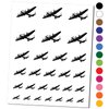 Military Bomber Plane Temporary Tattoo Water Resistant Fake Body Art Set Collection - Black (One Sheet)