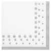 Creative Converting 317849 Sparkle and Shine Silver Paper Lunch Luncheon Napkins, 6.5" x 6.5", Silver & White