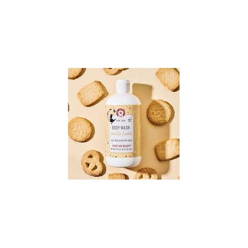 First Aid Beauty Pure Skin Body Wash Vanilla Cookie Deep Cleansing, Limited Edition Holiday Collection 16 fl oz