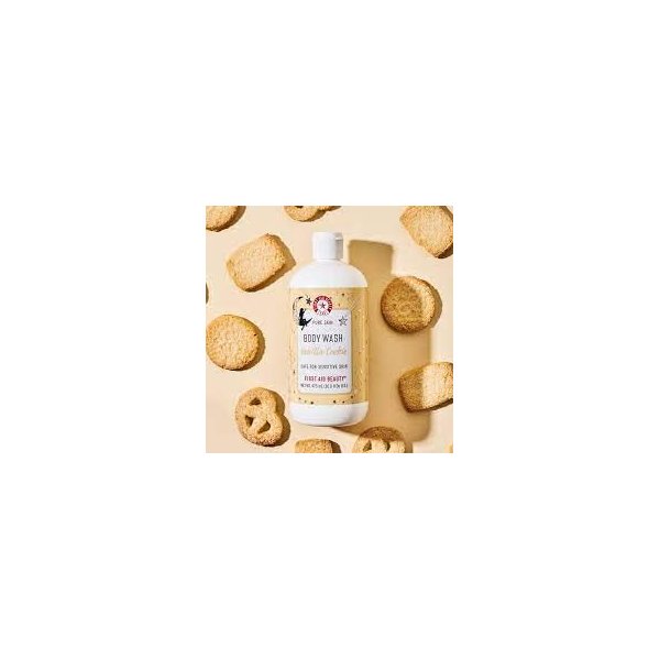 First Aid Beauty Pure Skin Body Wash Vanilla Cookie Deep Cleansing, Limited Edition Holiday Collection 16 fl oz
