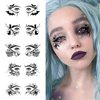 10 Pairs Halloween Eye Shadow Temporary Tattoo Stickers Eyeliner Stickers Waterproof Fake Tattoos Spider Web Bat Skull Makeup Transfer Eyeshadow Stickers for Women Face Decorations for Carnival Party