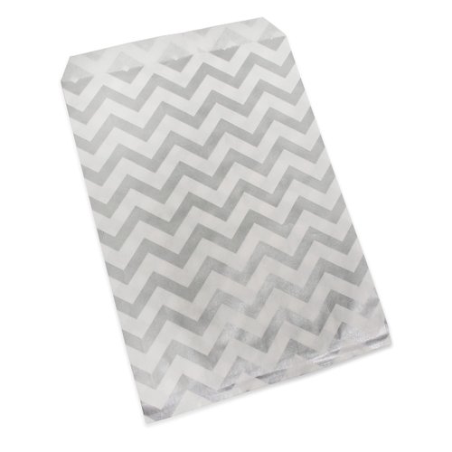 CuteBox Company 5" x 7" Chevron Pattern Flat Paper Gift Bags 100pcs for Retail, Packaging, Party Favors, Merchandise, Crafts, Handmade Goods, Arts and Crafts, Outdoor Events, Holidays, Weddings