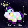 Hopearl LED Plush Unicorn Lighting Up Stuffed Animal Floppy Night Lights Glow in The Dark Birthday Gifts for Kids Toddler Girls, White, 15''