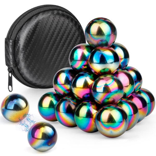 Fidget Magnet Stress Ball Toy for Adults, Magnet Hand Roller, Stress Relief Autism Magnetic Toy for Men, Magnet Slime Ferrite Putty Office Desk Decorations, Anti Anxiety Gift for Science Kit 21 PCS