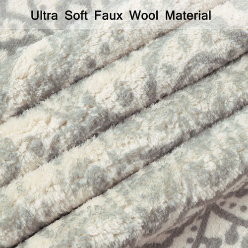 Uphome Small Round Rug 2’ Boho Beige and Grey Bathroom Rug with Pom Poms Fringe Washable Mandala Circle Shower Mat Soft Non-Slip Cute Circular Throw Rug for Sink Powder Room Kids Room Nursery