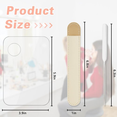 Aolso Acrylic Cosmetic Makeup Palette, 3PCS Makeup Mixing Palette With Spatula Makeup Artist Tool, Professional Cosmetic Mixing Makeup Palette For Mixing Eye Shadow/Eyelash/Nail Art/Foundation