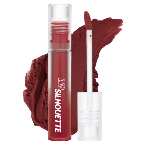 I'M MEME Lip Silhouette Matte Velvet Tint - 06 Preppy Brick (Deep Red Shade) | Best Lip Stain, Vivid Color, Long Lasting, Moisturizing & Hydrating, Light-weight, Matte Finish, Makeup 4mL