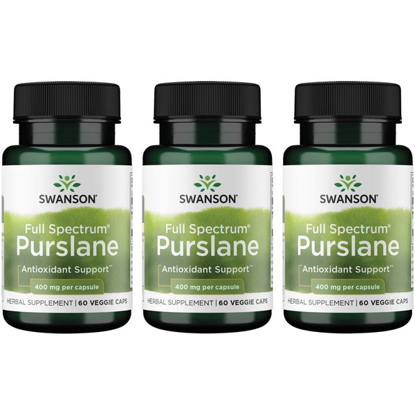 Swanson Full Spectrum Purslane 400 Milligrams 60 Veg Capsules (3 Pack)