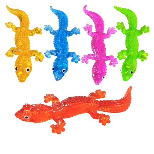 5Pack Super Stretch Sticky Lizard Mochi Squishy Toys,Soft Stress Relief Fidget Toys, Goodie Bag Stuffers,Classroom Prizes,Birthday Gifts,Party Favors (Transparency Series)